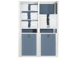 Grosfillex Sunset Sling Aluminum Mandras Blue/Glacier White Towel Valet Double Unit