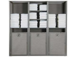Grosfillex Sunset Sling Aluminum Solid Gray/Platinum Gray Towel Valet Triple Unit