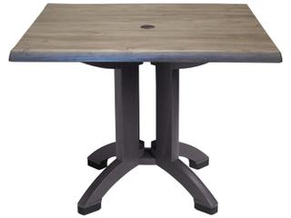 Atlanta 32-Inch Square Dining Table with Umbrella Hole in White