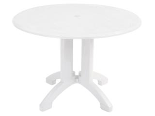 Atlanta 42-Inch Round Dining Table with Umbrella Hole in White