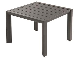 Grosfillex Sunset Aluminum Volcanic Black Round Low Outdoor End Table