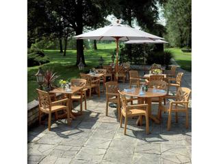 Grosfillex Sanibel Resin Teakwood Outdoor Dining Set