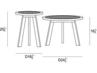 Harmonia Living Link Teak 2 Piece End table Set
