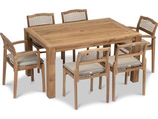 Harmonia Living Sands Teak 7 Piece Patio Dining Set