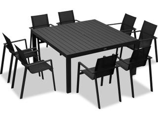 Harmonia Living Lift Aluminum Sling 9 Piece Outdoor Patio Dining Set