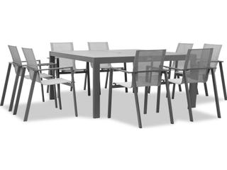 Harmonia Living Lift Aluminum Sling 9 Piece Outdoor Patio Dining Set