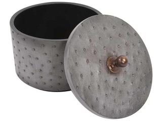 Howard Elliott Round Faux Ostrich Skin Decorative Box