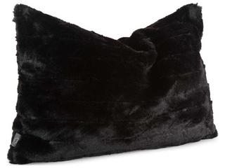 Angora 14x22 Ebony Faux Fur Decorative Pillow