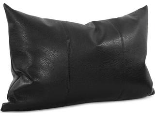 Avanti 14x22 Inch Faux Leather Accent Pillow in Black