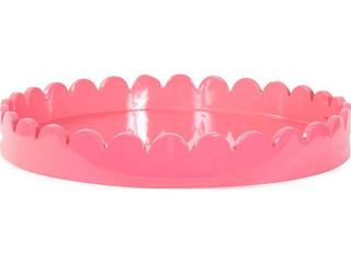 Riviera Scalloped Blush Lacquered Serving Tray