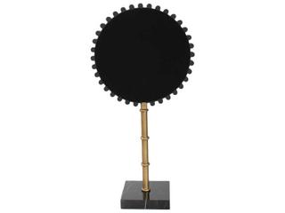Howard Elliott Bellingham Antique Brass Round Tabletop Mirror