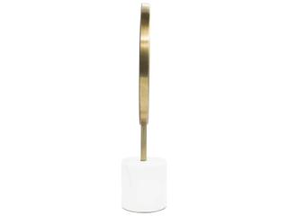 Howard Elliott Bogna Brass White Round Table Top Mirror
