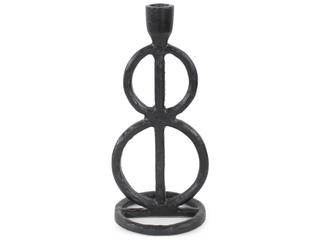 Howard Elliott Matte Black Double Circle Arman Candle Holder