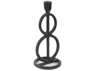 Howard Elliott Matte Black Double Circle Arman Candle Holder