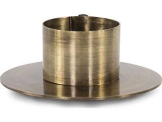 Howard Elliott Antiqued Gold Italo Short Candle Holder with Handle