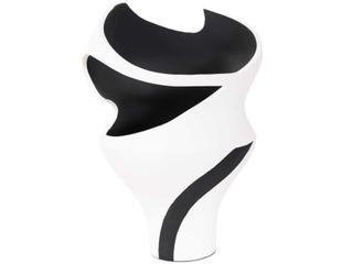 Howard Elliott Black White Rapsie Vase