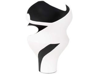 Howard Elliott Black White Rapsie Vase