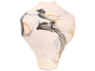 Howard Elliott Matte White Cleave Tapered Vase