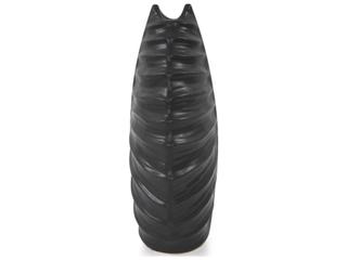 Howard Elliott Dierks Ribbed Matte Black Vase
