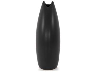 Howard Elliott Dierks Ribbed Matte Black Vase