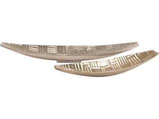 Howard Elliott Textured Elongated Silver Decorative Bowl