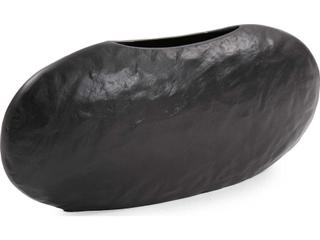 Howard Elliott Hammered Ebony Canoe Vase