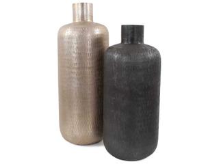 Howard Elliott Etched Crossways Champagne Short Neck Bottle Vase