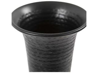 Howard Elliott Hammered Matte Black Em Dash Flared Trumpet Vase