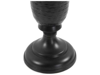 Howard Elliott Hammered Matte Black Em Dash Flared Trumpet Vase