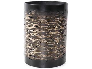 Howard Elliott Black Gold Cylindrical Candle Holder