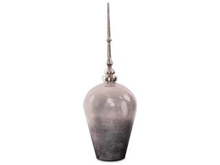 Howard Elliott Venetia Nickel Glass Bottle with Spired Lid