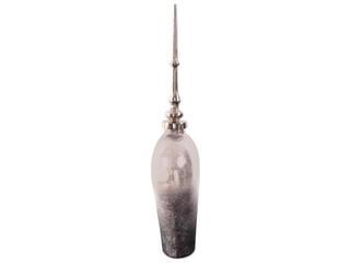 Howard Elliott Venetia Nickel Glass Bottle with Spired Lid