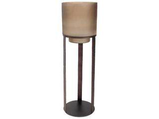 Howard Elliott Bronze Bungoma Glass Candle Hurricane