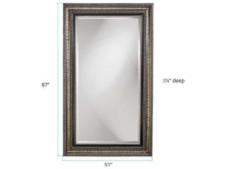 Howard Elliott Texan Silver Leaf Rectangular Floor Mirror