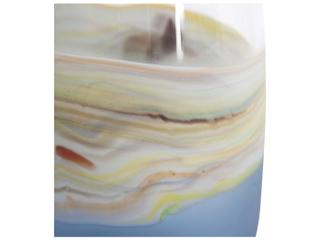 Howard Elliott Cyprus Blue Amber Wide Mouth Hand Blown Glass Vase