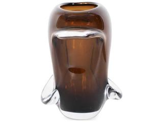 Howard Elliott Smokey Umber Flared Edged Glass Vase