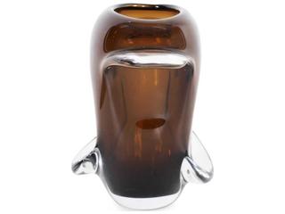 Howard Elliott Smokey Umber Flared Edged Glass Vase