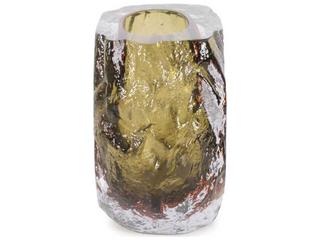 Howard Elliott Dusty Olive Crystalized Glass Vase