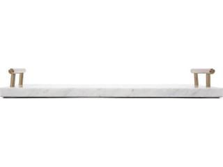 Howard Elliott White Gray Brass Serving Tray
