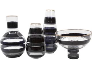 Howard Elliott Vector Black Gold Torpedo Vase