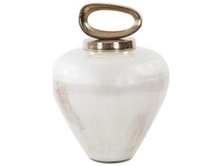 Howard Elliott Reza Glass Urn with Ornate Metal Top