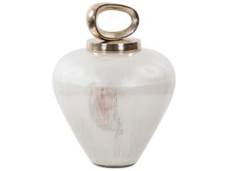 Howard Elliott Reza Glass Urn with Ornate Metal Top