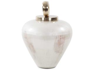 Howard Elliott Reza Glass Urn with Ornate Metal Top