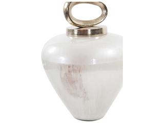 Howard Elliott Reza Glass Urn with Ornate Metal Top