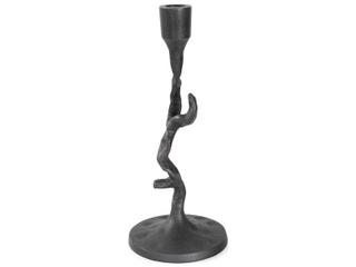 Howard Elliott Matte Black Crooked Branch Candlestick