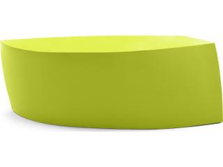 Gehry Sculptural Indoor Outdoor Bench in Green