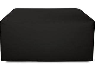 Howard Elliott Outdoor Universal Atlantis Black Fabric Cushion Ottoman