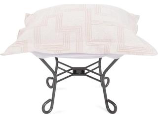 Howard Elliott Outdoor Puff Scroll Syros Natural Fabric Cushion Ottoman