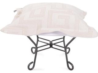 Howard Elliott Outdoor Puff Scroll Syros Natural Fabric Cushion Ottoman