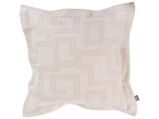 Howard Elliott Outdoor Puff Scroll Syros Natural Fabric Cushion Ottoman